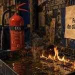 Feu de classe b : extincteur CO2 près de liquide inflammable