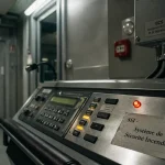 SSI signification : pupitre SSIAP rouge dans un couloir ERP