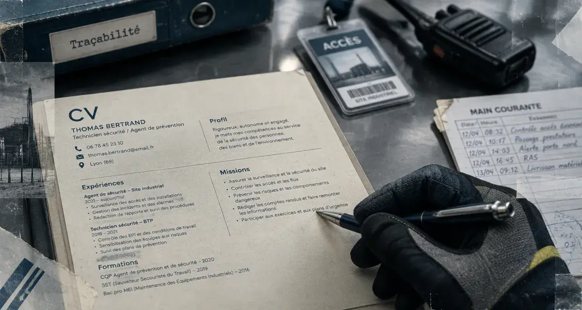Agent de sécurité cv : missions, rondes et traçabilité, accès et incidents
