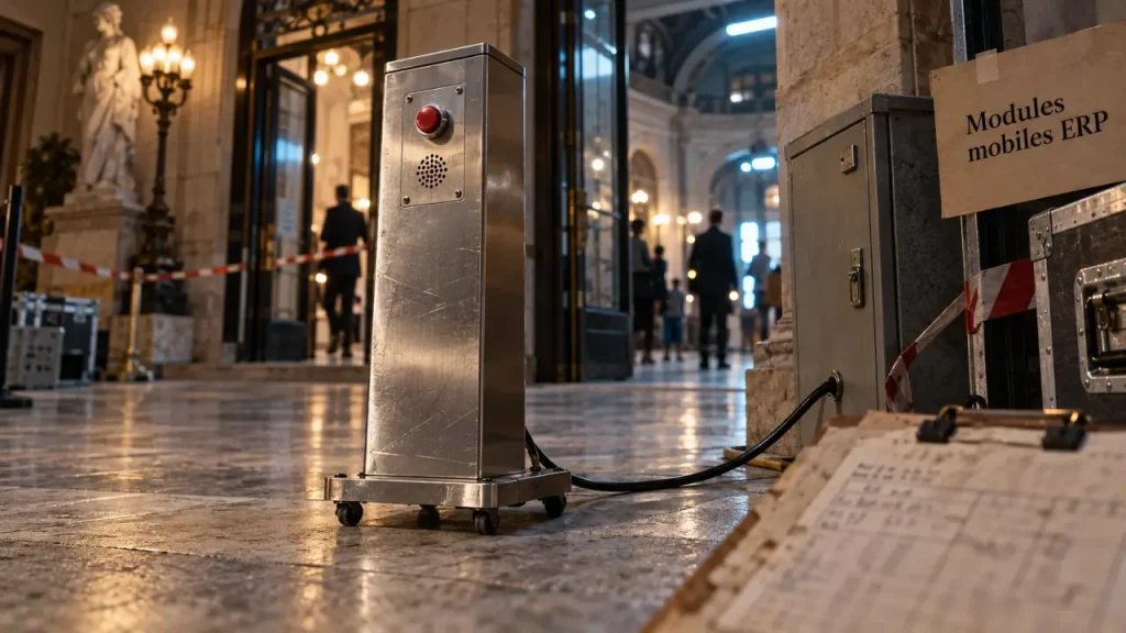 Modules mobiles de sécurité ERP à Paris : maintenir l’alerte quand le site change